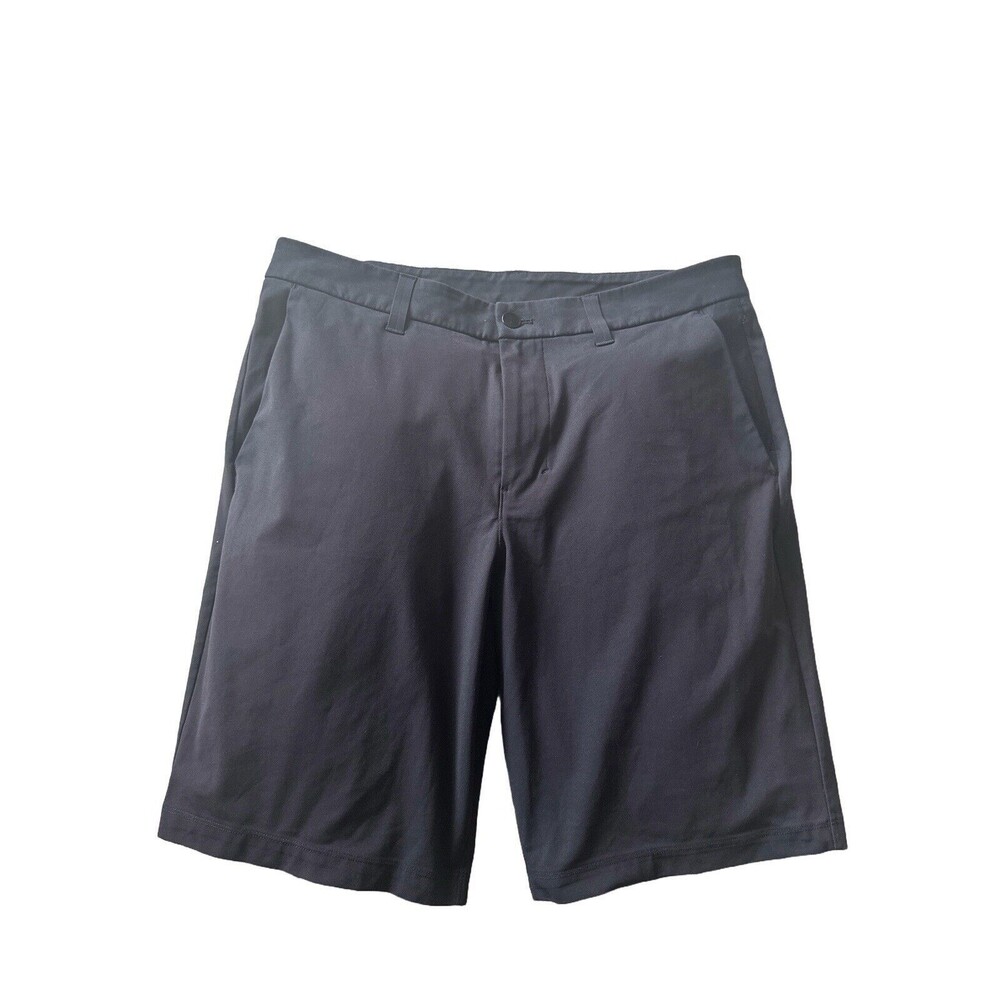 Lululemon Men's 32 Commission Shorts Black Relaxed 11" Warpstreme Stretch EUC